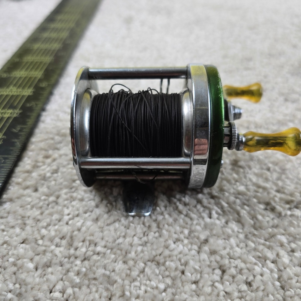 Shakespeare Marhoff 1964 Baitcasting Reel Silver Green Model GE Vintage USA - Picture 3 of 6